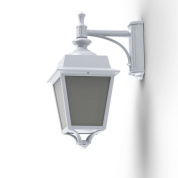 настенный фонарь с белым корпусом и стеклянными панелями