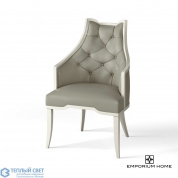 Logan Arm Chair-Antique White-Chesterfield Grey Leather Global Views кресло