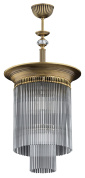 четырёхламповый подвесной светильник с многоярусными рифлёными стеклянными секциями