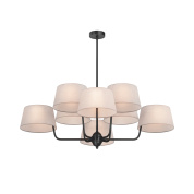 подвесная люстра с восьмью абажурами в черном цвете