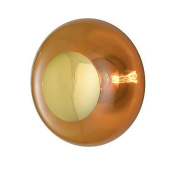 настенно-потолочный светильник с зеркальным плафоном янтарного оттенка