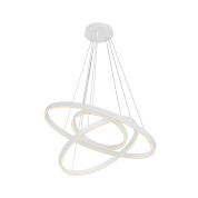 подвесной светильник белого цвета с переплетёнными кольцами на тросах