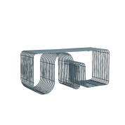 505880322081 AYTM CURVA Скамейка из металла в голубом оттенке с рельефным дизайном