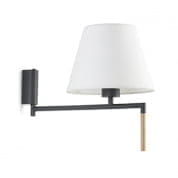 64400-10 RON DARK GREY WALL LAMP WHITE LAMPSHADE настенный светильник Faro barcelona