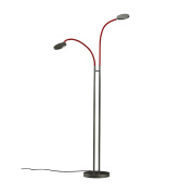 торшер с двумя подвижными световыми головками на изогнутых стойках