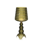 настольная лампа с ажурным плафоном золотистого цвета