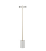 напольный светильник с тонкой стойкой и верхним направленным светом
