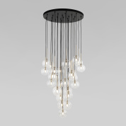 подвесная люстра с каскадом подвесных стеклянных элементов