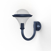 настенное бра с дымчатым плафоном и синим корпусом