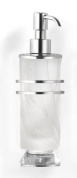 дозатор для мыла из матового стекла с металлическим акцентом
