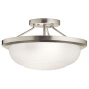 Ritson 2 Light Semi Flush with Satin Etched Glass Brushed Nickel потолочный светильник 52396NI Kichler