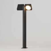 уличный наземный светильник боллард с квадратной световой головкой на стойке