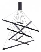 подвесной светильник многоуровневый с цилиндрическими элементами черный