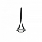 подвесной светильник в форме капли в чёрном и хромовом цвете