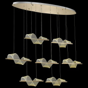 подвесная люстра с волнообразными элементами золото