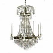 8 Arm Empire Crystal Chandelier in Polished Brass with Crystal Drops люстра Gustavian 306703203