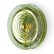 настенный светильник с круговым стеклянным рассеивателем зелёного оттенка