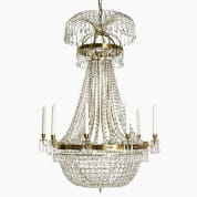 10 Arm Empire Crystal Chandelier with a Basket of Crystal Octagons люстра Gustavian 308002701