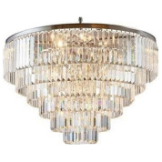 подвесная люстра с многоуровневым каскадом из стеклянных граней