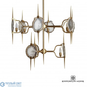 Two-Tier Eclipse Agate Chandelier-Satin Brass Global Views люстра