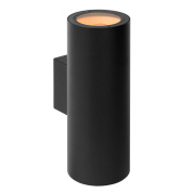 уличный настенный прожектор с цилиндрическим корпусом и направленным вниз пучком света