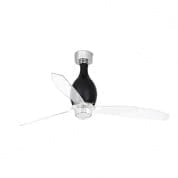 32026-10 MINI ETERFAN LED Shiny black/transparent ceiling fan with DC motor люстра с вентилятором Faro barcelona