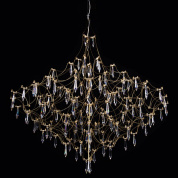 подвесная люстра из стеклянных подвесов на тросах