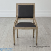 Seine Side Dining Chair-Grey w/Black Leather Global Views кресло