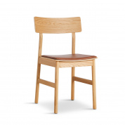 Pause dining chair 2.0 Oiled oak w/leather Woud, стул