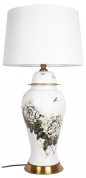 настольная лампа с керамическим основанием и тканевым абажуром