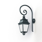 настенное бра с корпусом под патину и прозрачным плафоном