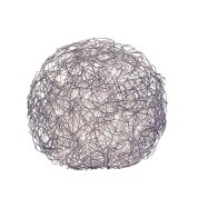 торшер с проволочным шарообразным плафоном серебристого цвета