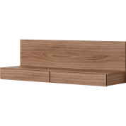 настенный медиа-модуль из ореха с двумя выдвижными ящиками