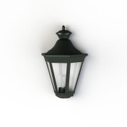 настенное бра зелёного цвета с прозрачным плафоном на прямом кронштейне