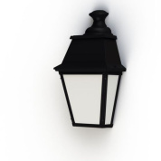 настенный уличный фонарь с матовым плафоном и черным корпусом