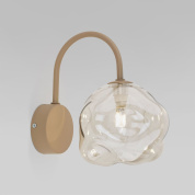 настенное бра с фигурным стеклянным плафоном на изогнутом кронштейне