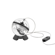 прикроватный светильник с металлическим корпусом и прозрачным шарообразным плафоном