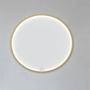 круглый настенно-потолочный светильник с золотистым ободом и рассеянным светом