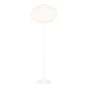 торшер с шарообразным плафоном на тонкой стойке белого цвета