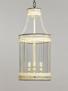 подвесной резной фонарь в отделке под слоновую кость