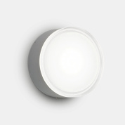 потолочный уличный светильник антрацитового оттенка с широким рассеивателем