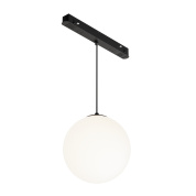 магнитный трековый подвесной светильник с круглым плафоном белого оттенка для системы Exility 23мм