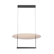 подвесной светильник с круглым плафоном на тросах в черном цвете