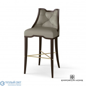 Logan Bar Stool-Walnut-Chesterfield Grey Leather Global Views стул