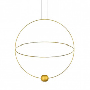 подвесной светильник с золотыми элементами и двумя кольцами