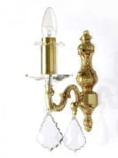 Sp Crystal &amp; Brass Single Candle Sconce бра FOS Lighting SP-Antique-WL1