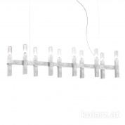 Kolarz Spigolo 6030.81051 люстра сусальное серебро длина 120cm высота 34cm макс. высота 230cm 10 ламп g9
