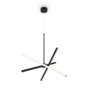 подвесной светильник с перекрещивающимися линейными модулями черного цвета