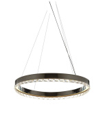 подвесная люстра с тонким кольцевым корпусом на тросах
