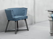 Gray Мягкое тканевое кресло с подлокотниками Gervasoni